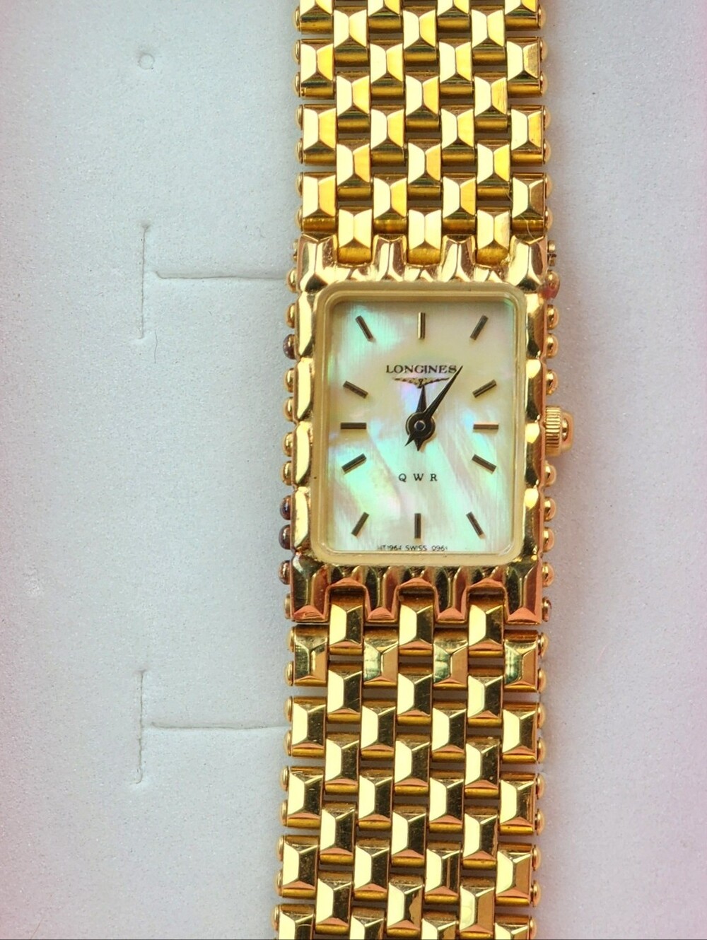 Vintage Longines QWR Ladies MOP Gold Plated Swiss 7 Jewel Quartz Watch 1980s